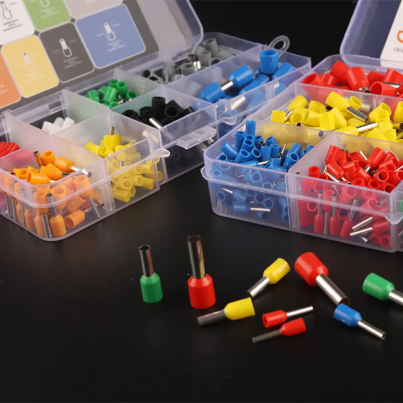 Boxed VE Series Cable Wire Connector Electrical Tube Terminals Insulated Terminal Block Cord End Crimping Sleeve terminal suit