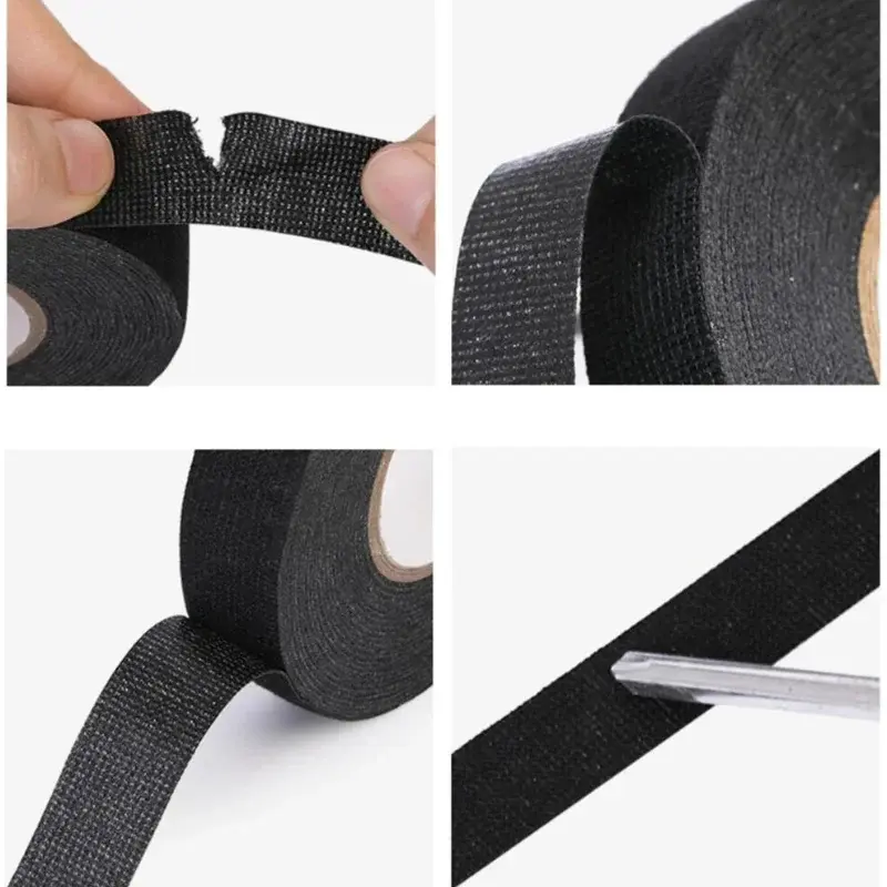 Heat Resistant Flame Retardant Tape 15 Meter Wiring Harness Adhesive Cloth Tape for Car Cable Harness Wiring Loom Protection