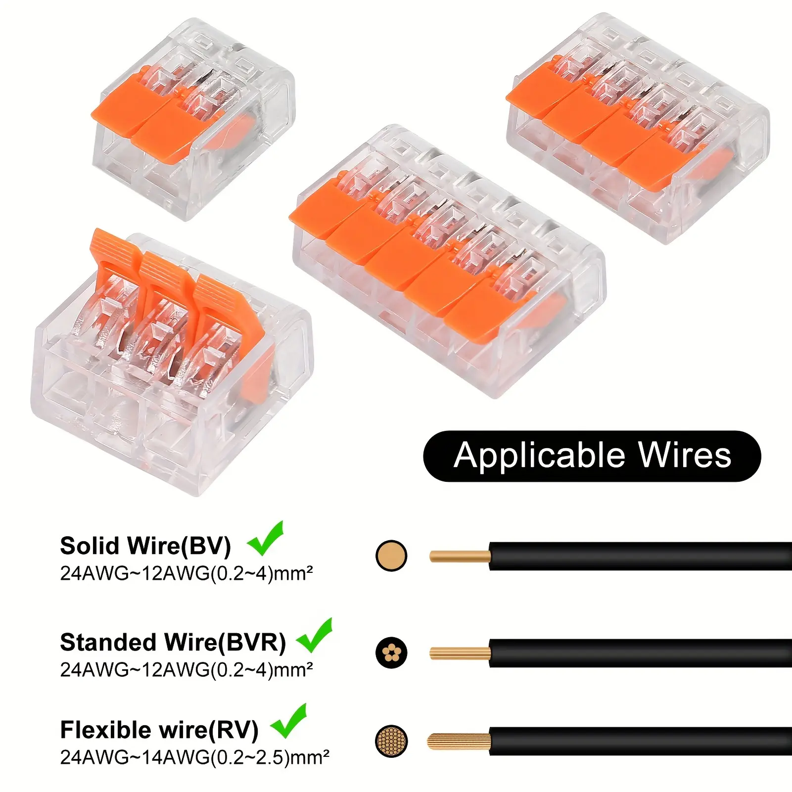 35pcs 211 Electric Lever Wire Connector 2 Port 3 Port 4 Port 5 Port Cable Clip  Mini Quick Wire Terminal Connector