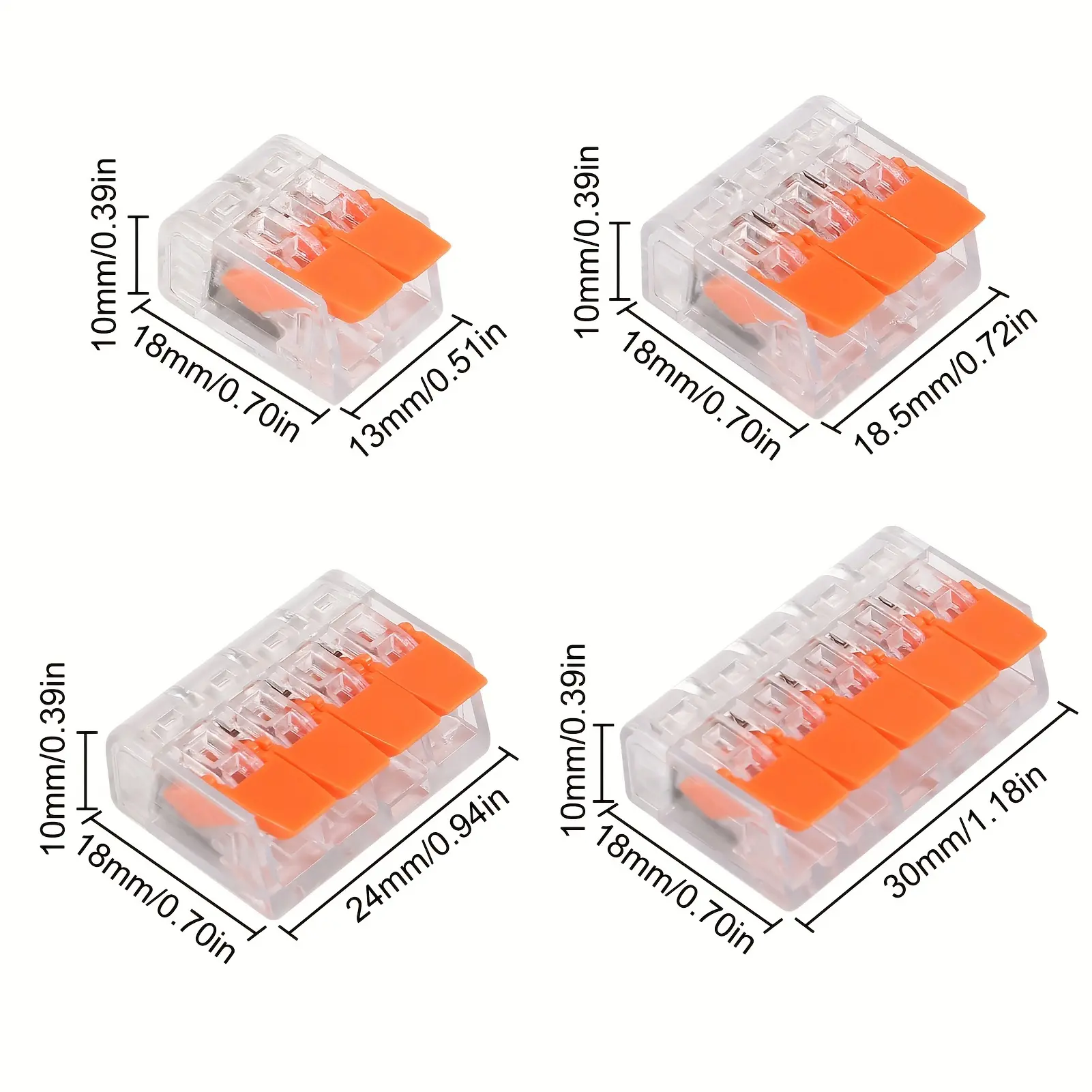 35pcs 211 Electric Lever Wire Connector 2 Port 3 Port 4 Port 5 Port Cable Clip  Mini Quick Wire Terminal Connector