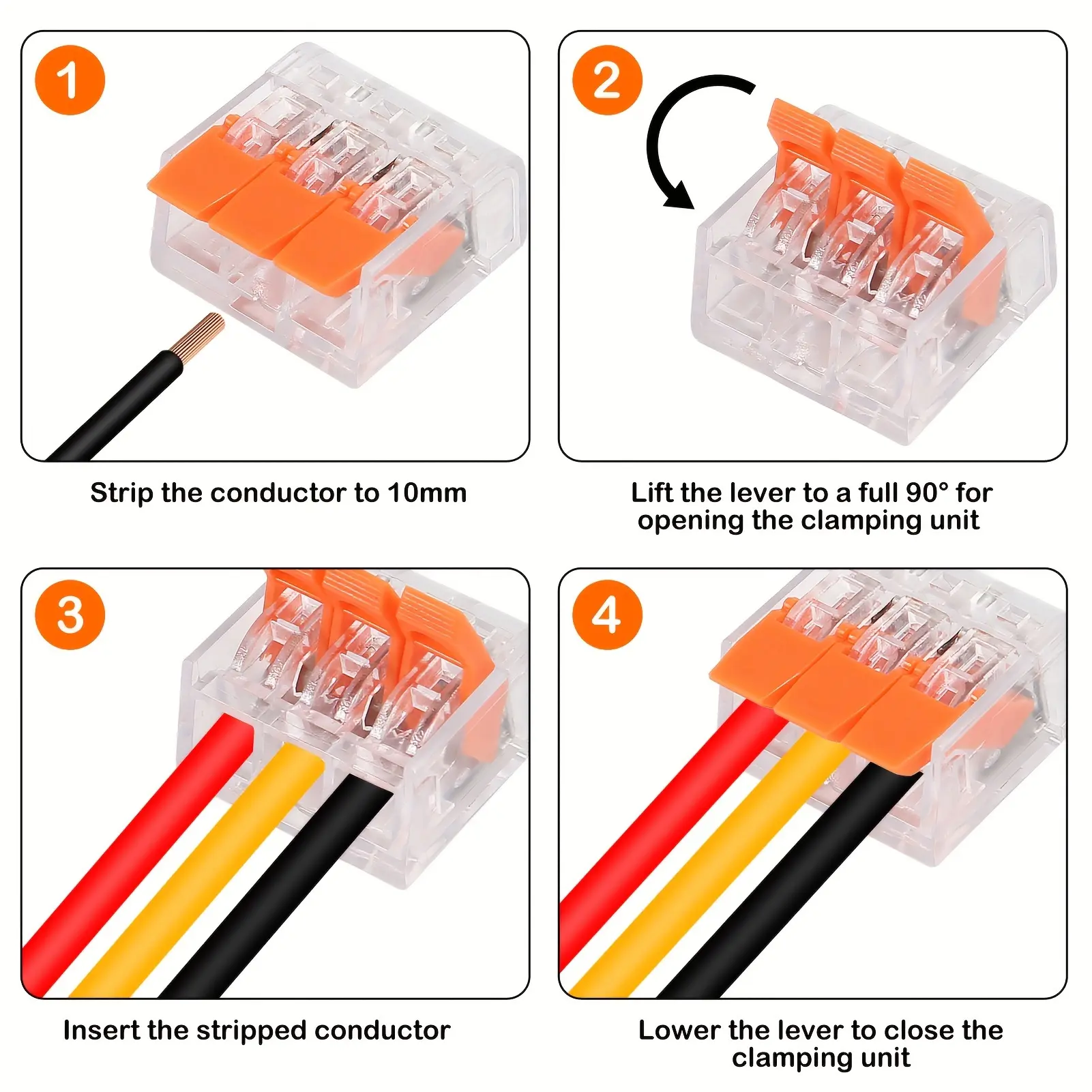 35pcs 211 Electric Lever Wire Connector 2 Port 3 Port 4 Port 5 Port Cable Clip  Mini Quick Wire Terminal Connector