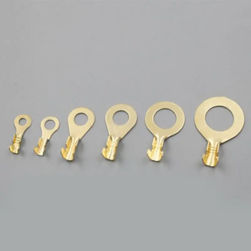 150pcs/set Round Terminal Block DJ431 O-type Lugs Terminals Cold-Pressed Connector Copper Tab Wiring Nose Combination Set