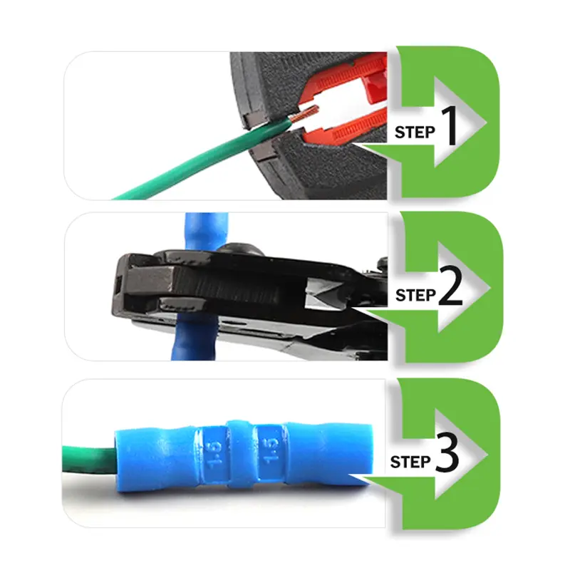 25PCS Insulated Crimp Terminals Electrical Wire Cable Butt Connectors Cold Press Crimping Terminal BV1.25 BV2.5 BV5.5