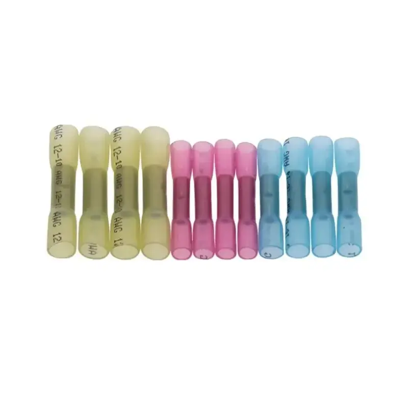 50Pcs Heat Shrink Butt Wire Connectors Waterproof Insulated Automobile Wire Cable Crimp Terminals 26-10 AWG