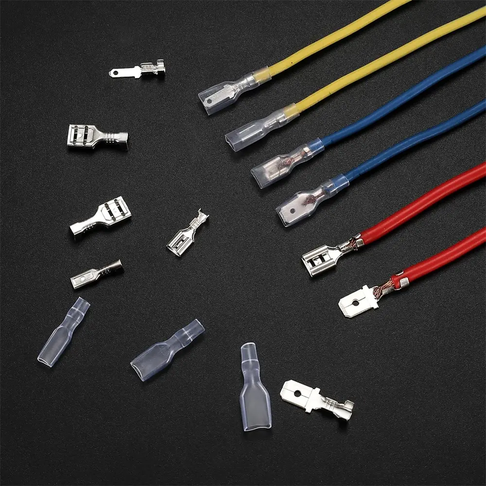 360 Pcs 2.8/4.8/6.3mm Male and Female Wire Spade Connectors, Quick Splice Crimp Terminal Block with Insulating Sleeve Kit