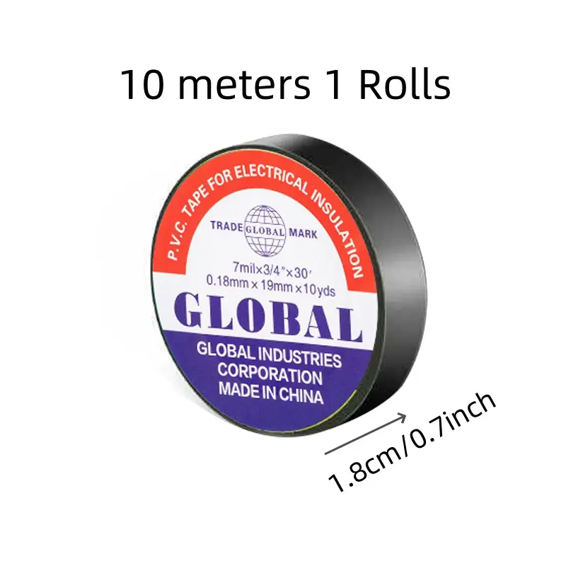 50m high-temperature resistant black rubber electrical tape-durable and soft insulating adhesive, used for industrial, household