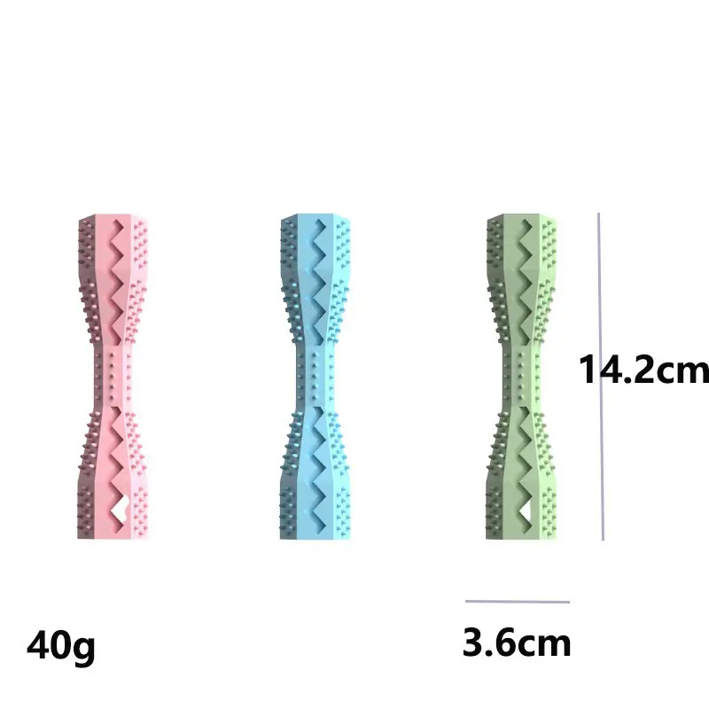 Pet Supplies Dog chew stick Bite resistant pet fun leaky food TPR Material Dog Toothbrush Grinding Teeth Cleaning Stick