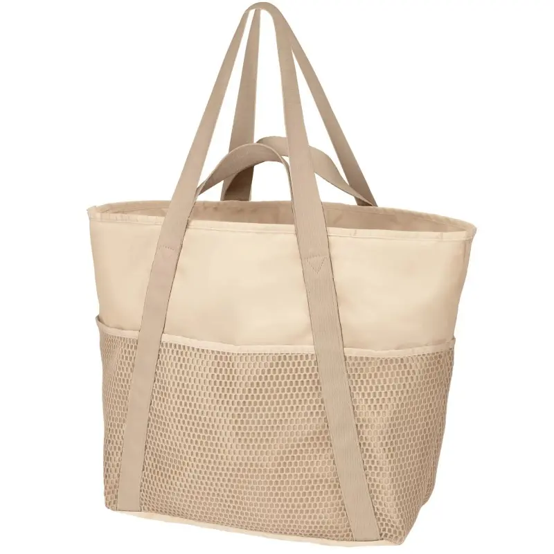 Waterproof Sandproof Large Capacity Shoulder Beach Bag  Nylon Mesh Foldable Tote for Travel Swim Pool Vacation