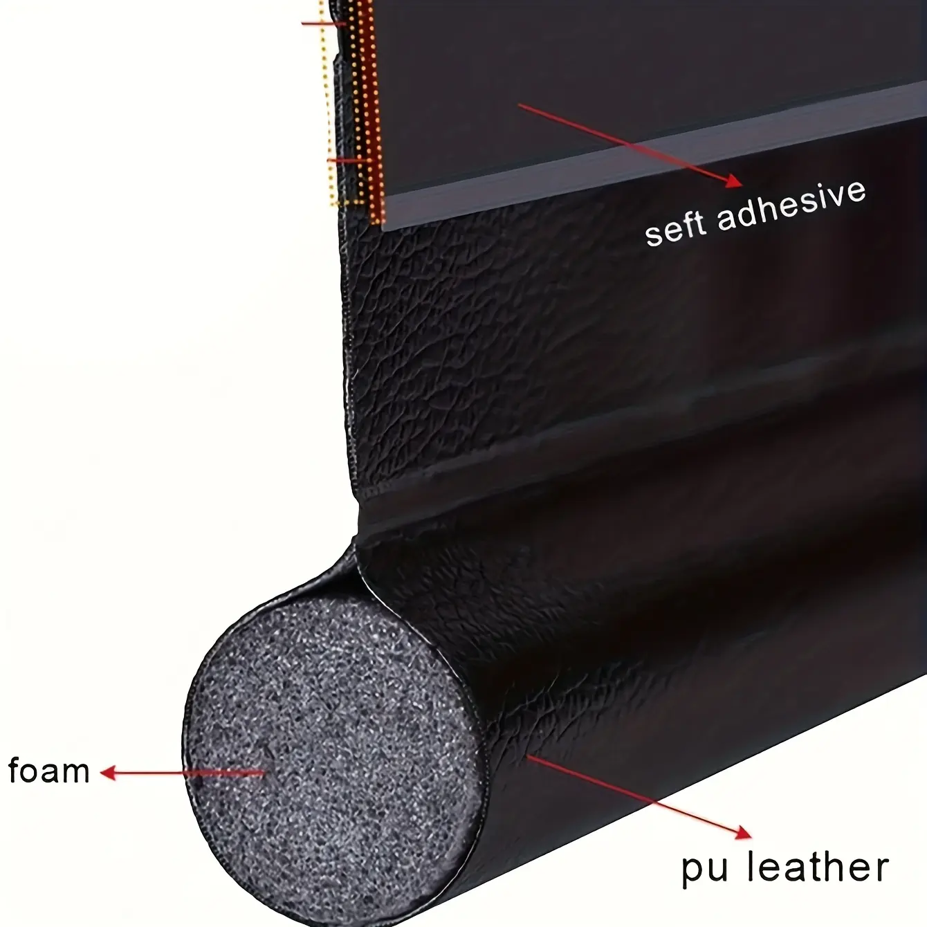 Door Draft Stoppers For Bottom Of Door Adjustable Self-Adhesive Sound-Proof Door Bottom Seal Strip Gap Blocker Foam Weather Stri