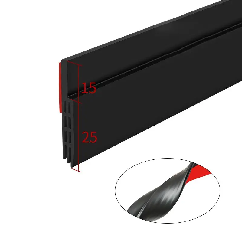 Door Bottoom Seal Strip Windproof Soundproof Door Sweep Draft Stopper Cuttable Foldable Weatherstrip Self Adhesive Acoustic Foam