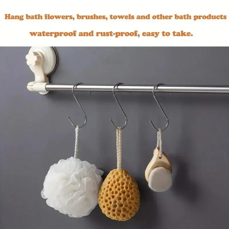 10pcs Stainless Steel S Shaped Hook Kitchen Bathroom Clothing Hooks Multi-functional Metal Hanging Hook