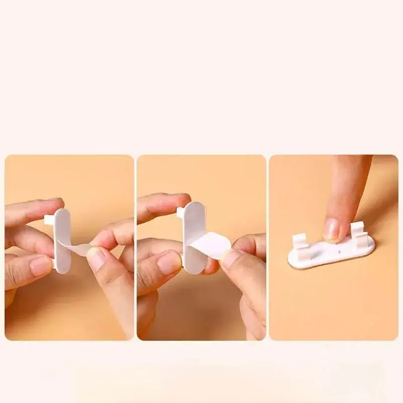 20/50pcs Adjustable Cable Management Clips Adhesive Sticky Wire Clips Cord Holder For TV PC Cable Under Desk Wall Home Office