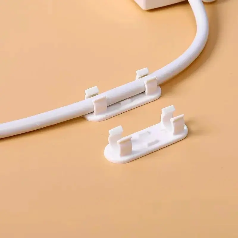 20/50pcs Adjustable Cable Management Clips Adhesive Sticky Wire Clips Cord Holder For TV PC Cable Under Desk Wall Home Office