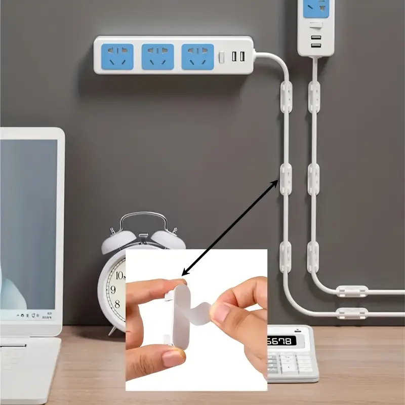 20/50pcs Adjustable Cable Management Clips Adhesive Sticky Wire Clips Cord Holder For TV PC Cable Under Desk Wall Home Office
