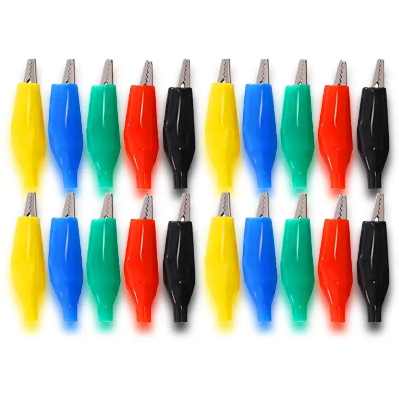 20pcs 28mm 5 Colors Small Test Clips Small Power Safety Iron Clips Instrument Test Alligator Clips Fixed Clips