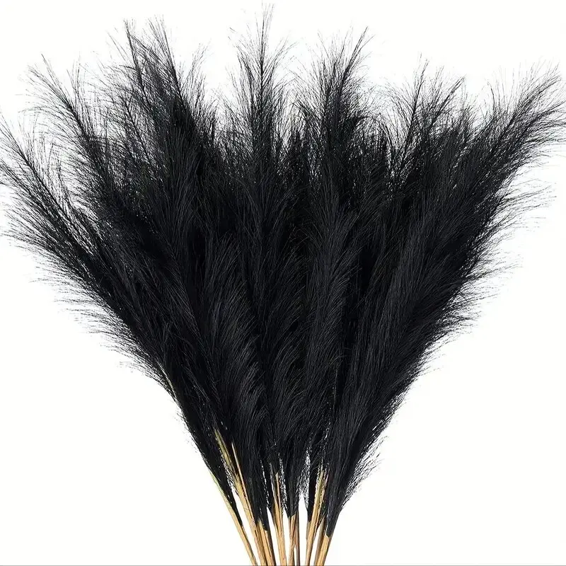 5pcs 42cm Artificial Pampas Grass Simulation Feather Wedding Props, Reed Hair Boho Home Decoration