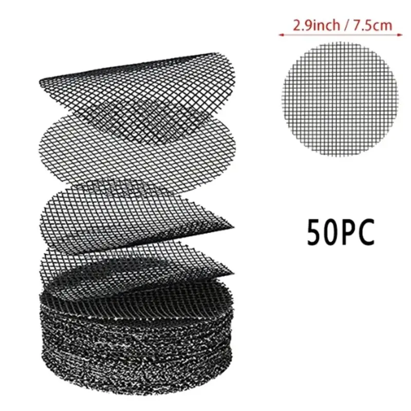 50PCS Prevent Soil Loss Breathable Gasket Leakproof Drainage Flower Pot Hole Mesh Pad Bottom Mat Breathable Drainage Gasket Net