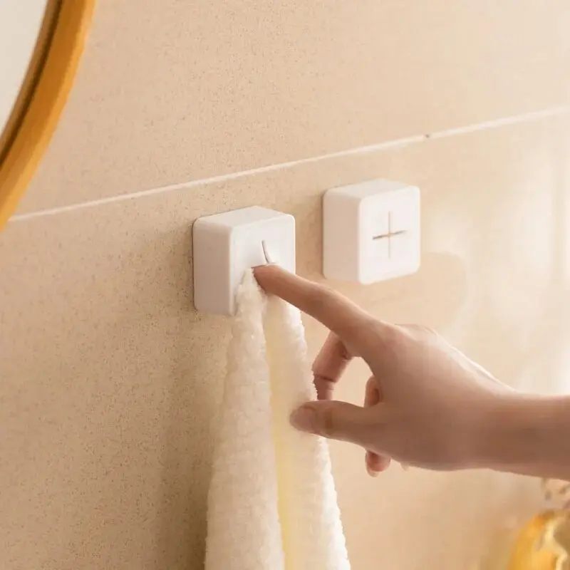 Self Adhesive Towel Storage Racks Hanger Adhesive Rag Dishcloth Holder Kitchen Rag Cleaning Tools Hook Rack Storage Clip