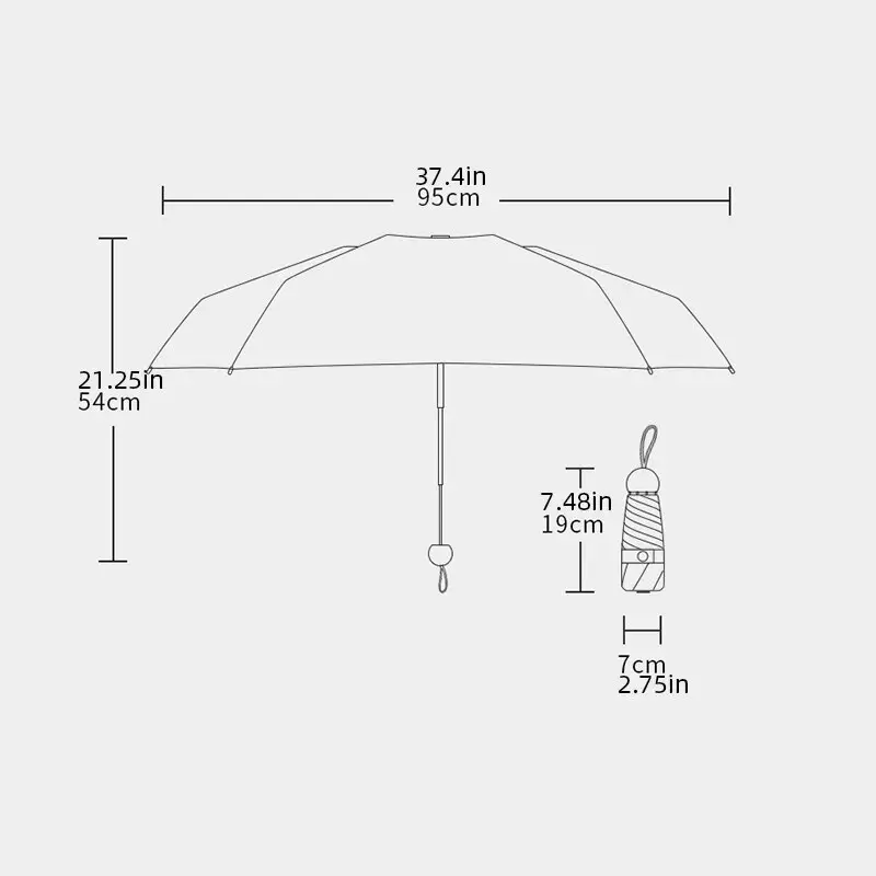Capsule Umbrella Sunny and Rainy Dualuse Rainproof Wind-resistant Sun Protection Outdoor Traveling Portable Mini Umbrella