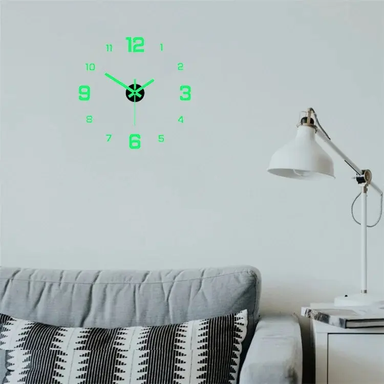 EW European-style Diy Silent Luminous Digital Wall Clock