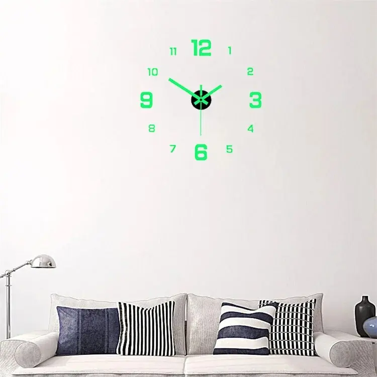EW European-style Diy Silent Luminous Digital Wall Clock
