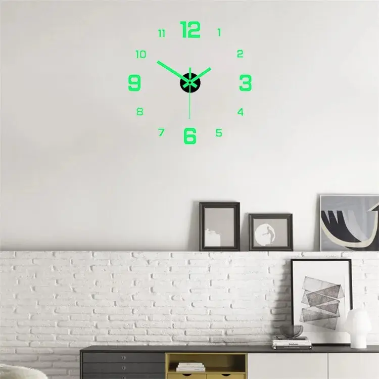 EW European-style Diy Silent Luminous Digital Wall Clock