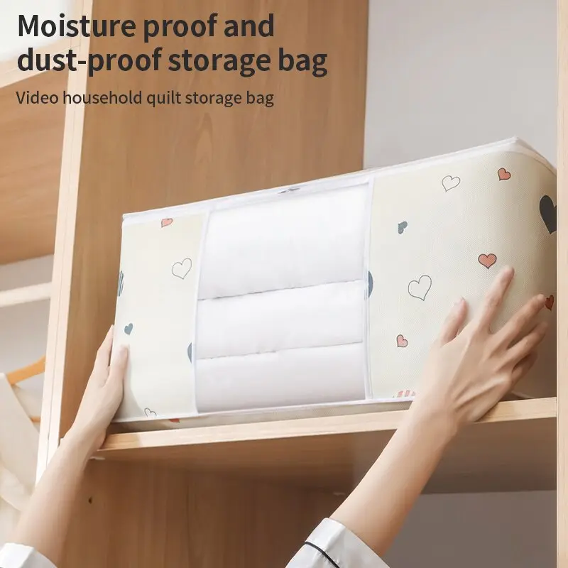 Storage Bag Clothes Blanket Quilt Sweater Foldable Organizer Box Durable Cartoon Print Winter Clothes Cabinet