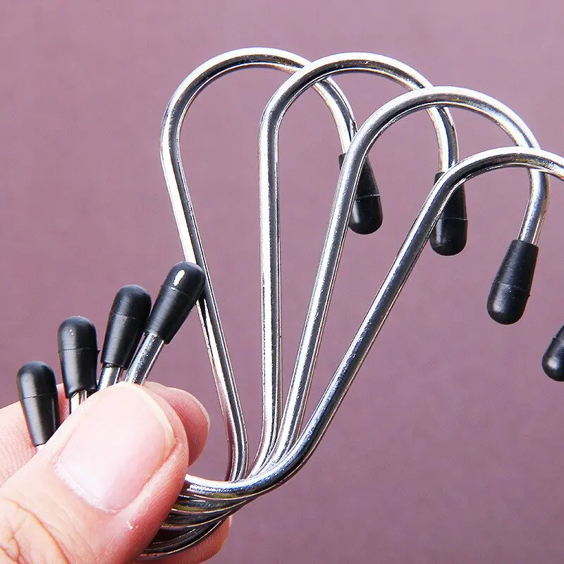S Shaped Hooks Multifunctional Stainless Steel Hanging Hook Hanger For Kitchen Bar Bathroom Bedroom Storage Tool