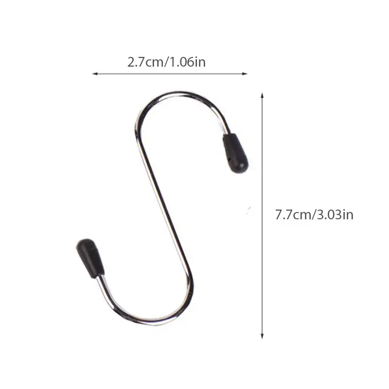 S Shaped Hooks Multifunctional Stainless Steel Hanging Hook Hanger For Kitchen Bar Bathroom Bedroom Storage Tool