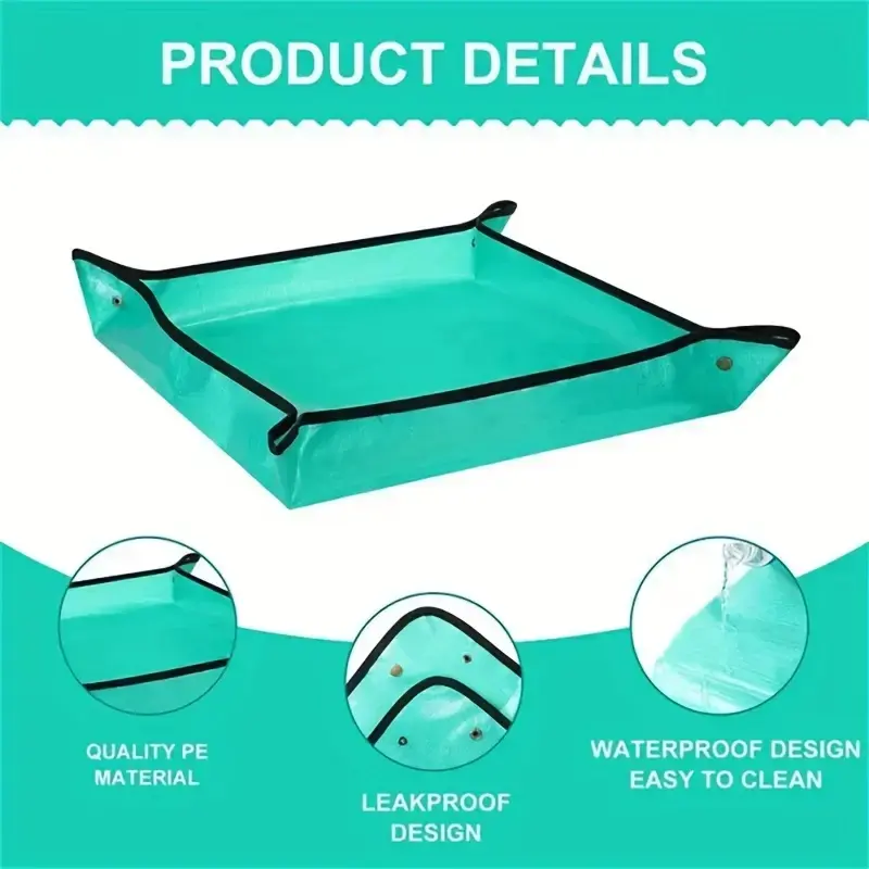 1pc Planting Mat PE Gardening Potting Mat DIY Foldable Waterproof Flower Plant Transplanting Mats For Gardening Tools, 19.69/25.