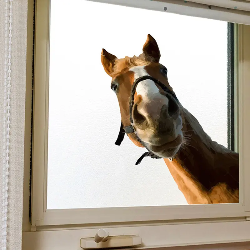 Horse Head Stickers Home Decoration Glass Stickers Decorative Wall Stickers Animal Glass Stickers Background Wall Decoration