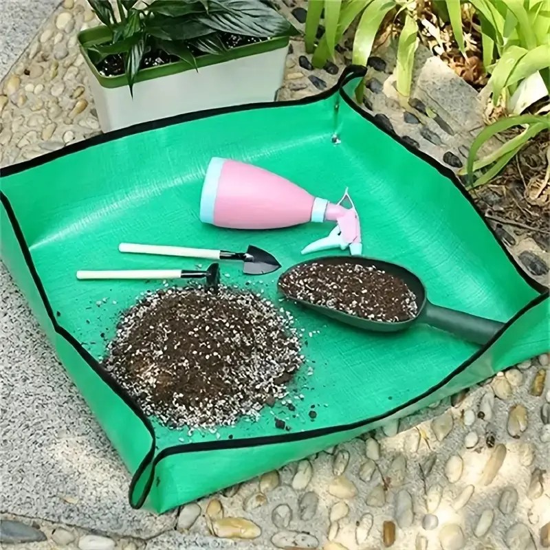 1pc Planting Mat PE Gardening Potting Mat DIY Foldable Waterproof Flower Plant Transplanting Mats For Gardening Tools, 19.69/25.