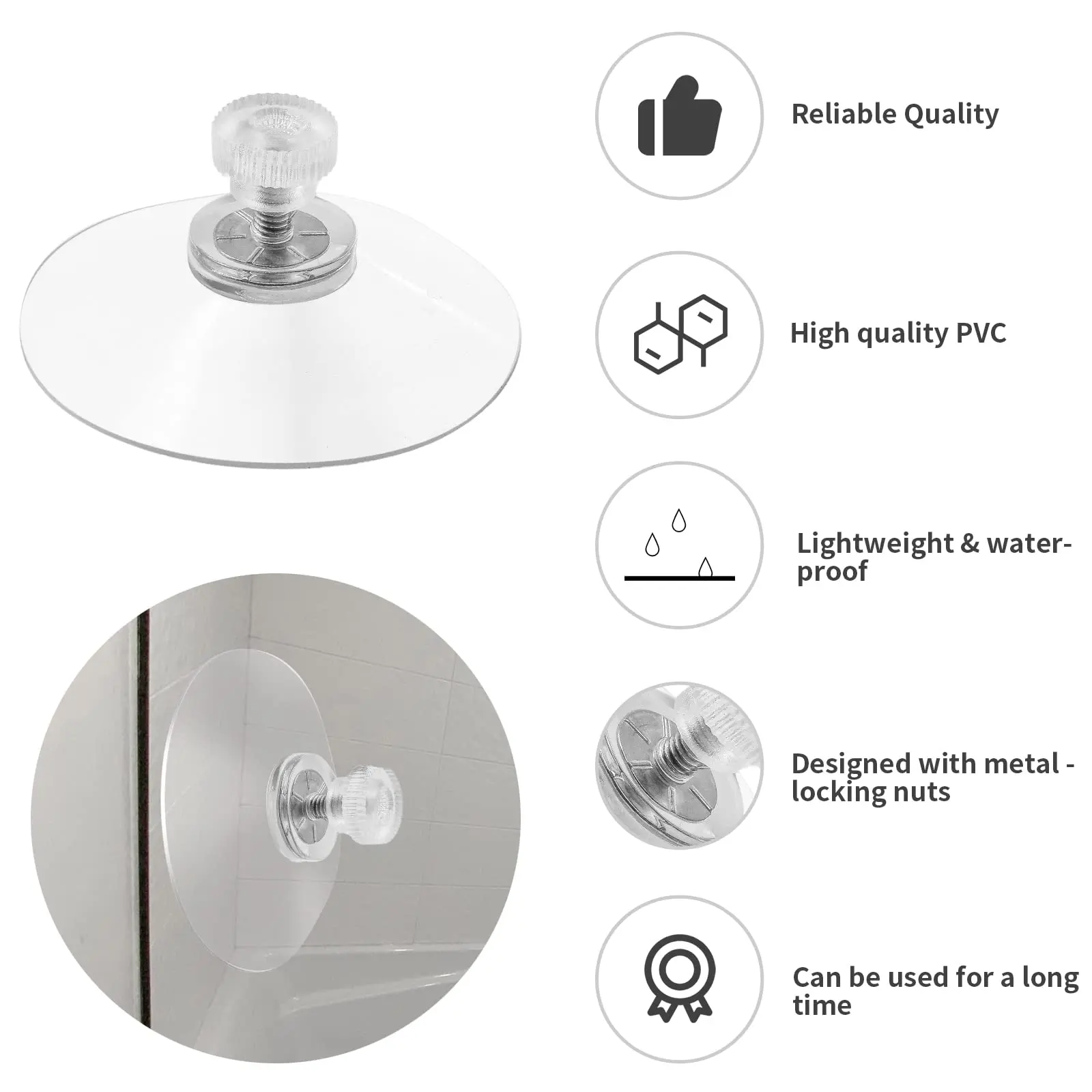 10 Pcs Clear Suction Cups PVC Vacuum Suction Cup Holder Plastic Suction Cups with Screws for Bathroom Kitchens Offices