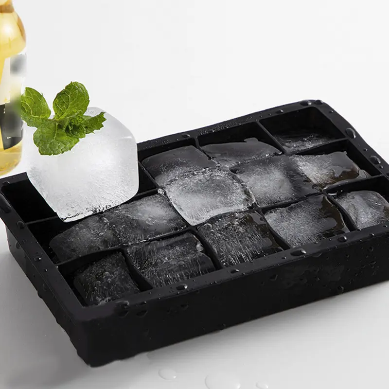 15 Square Ice Cube Molds With Silicone Easy Release Ice Cream Homemade Summer Beverage Cooling Kitchen And Bar Tools