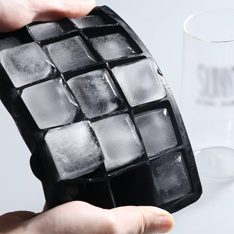 15 Square Ice Cube Molds With Silicone Easy Release Ice Cream Homemade Summer Beverage Cooling Kitchen And Bar Tools
