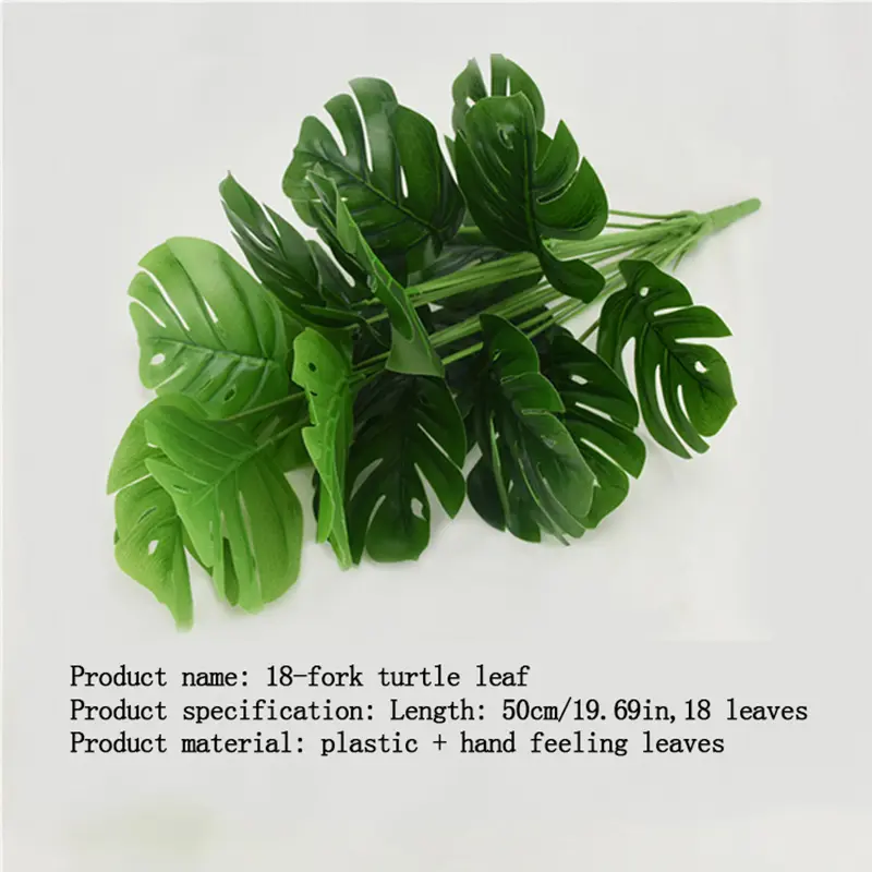 Artificial Turtle Back Leaf High Grade Simulation Of Fake Flowers 18 Fork Turtle Back Leaf Creative Simulation Plant Wall Potted