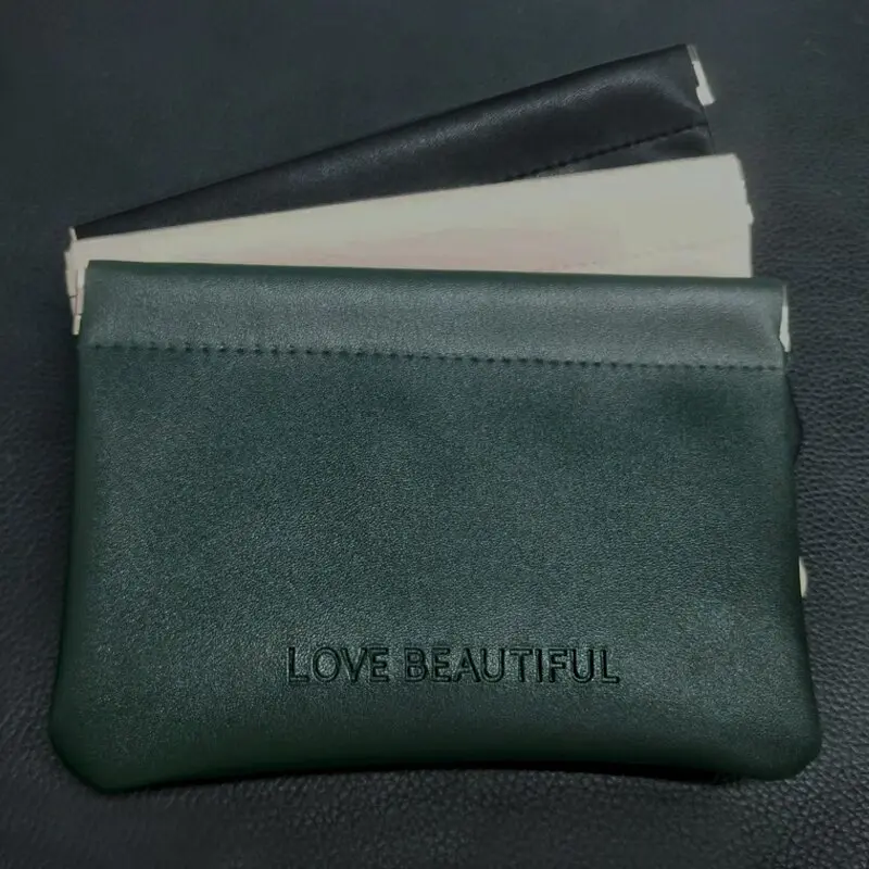 Fashion PU Leather Storage Bag Automatic Closure Waterproof Purse Portable Earphone Charging Line Cosmetic Lipstick Jewelry Bag