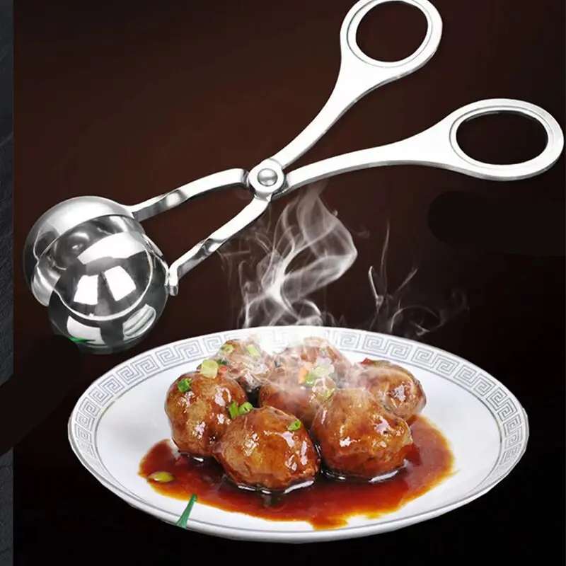 1 Set Of Meatball Maker Fish Ball Shrimp Ball Round Rice Ball Maker Stainless Steel Easy To Clean Kitchen Gadgets