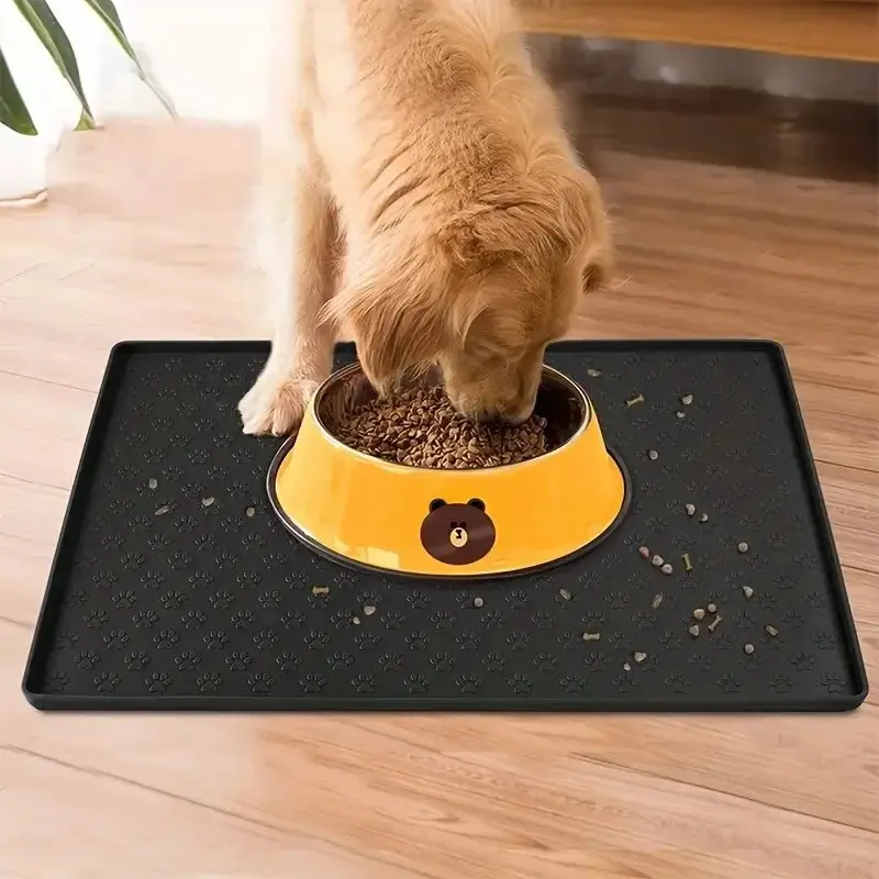 Pet Placemat Nonspill Easy to Clean Foldable Cat and Dog Feeding Mat Silicone Non-slip Waterproof Pet Mat