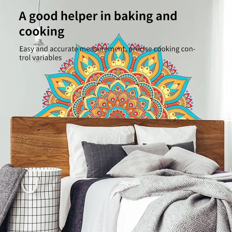 Colourful Mandala Lotus Wall Stickers, Home Room Decoration, Meditation, Stickers Wall Stickers, Yoga Studio Poster