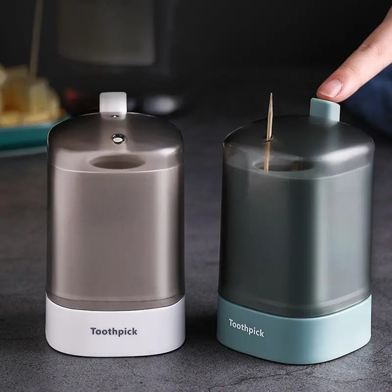 Press Type Toothpick Holder Automatic Pop-up Toothpick Box Hotel Restaurant Kitchen Desktop Organizer Cleaning Dental Tools