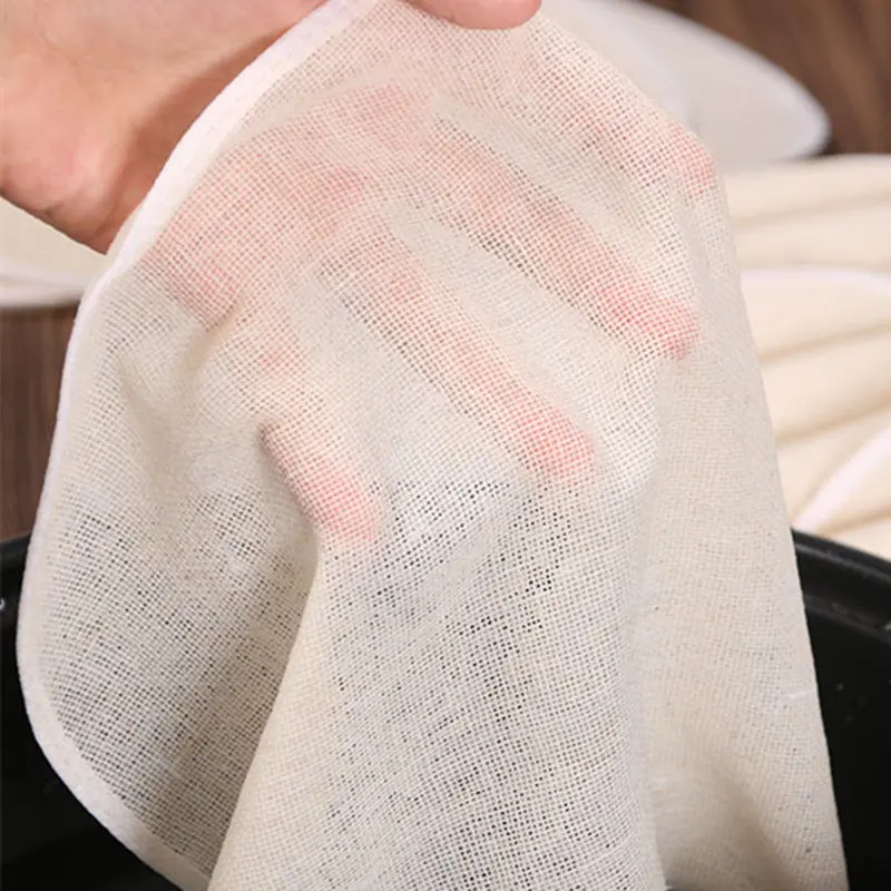 5Pcs 28CM Pure Cotton Steamer Cloth Household Drawer Cloth Steamed Rice And Bun Mat Round Cotton Gauze Kitchen Steamer