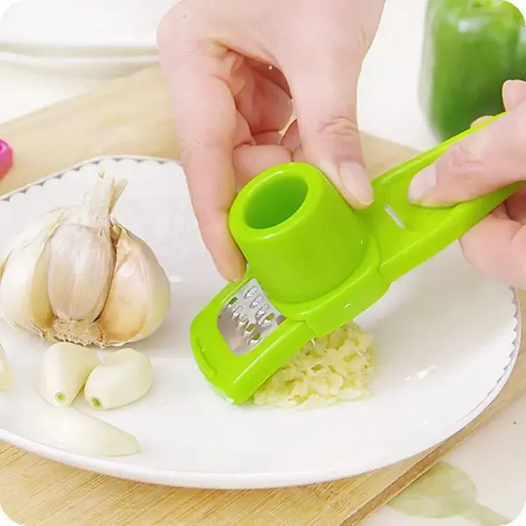 Creative Multi-functional Garlic Grinder Kitchen Tool Ginger Grater Abs New Material Onion Cutter Compact Size Easy To Use
