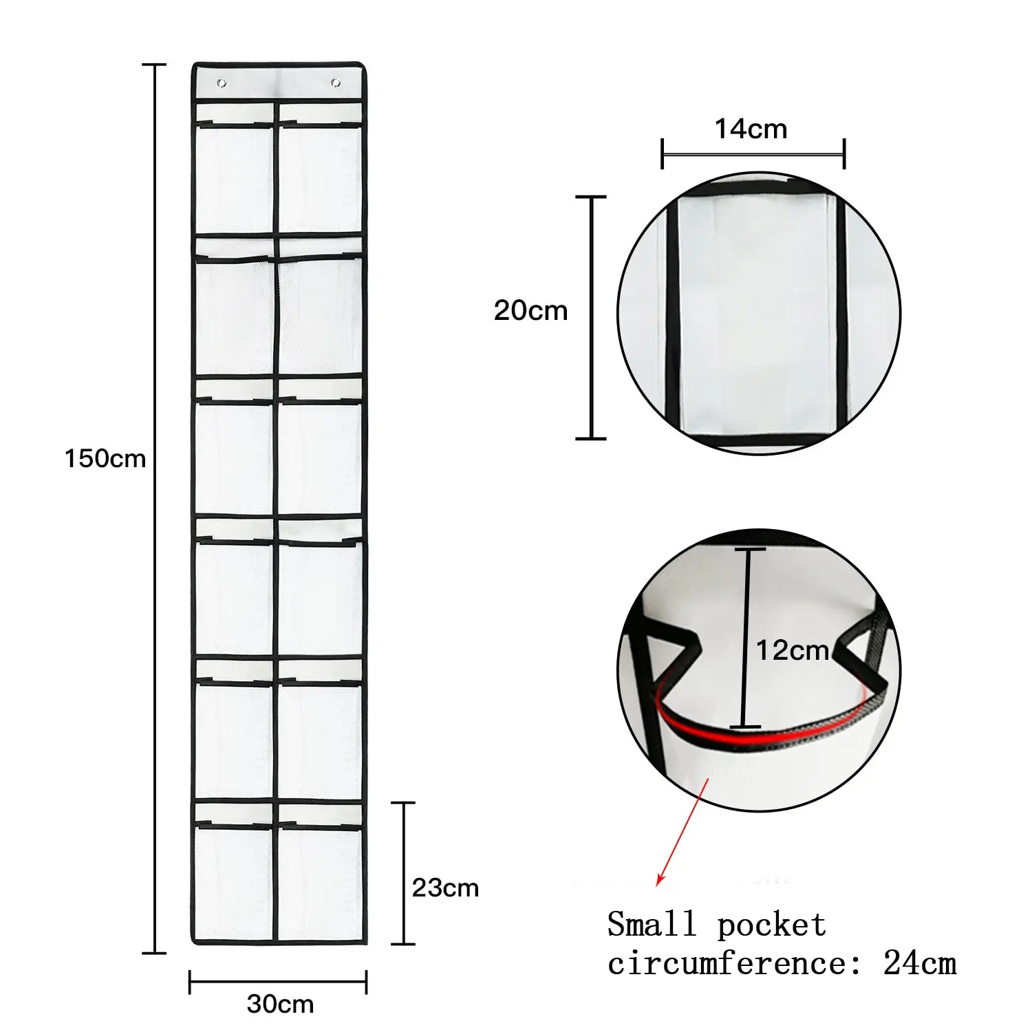 12 Compartments Behind The Door Shoe Storage Hanging Bag Mesh Pocket Slippers Organizing Non-woven Storage Bag G588