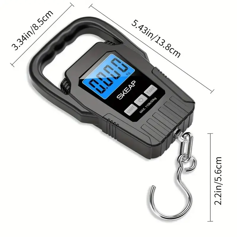 1pc Portable Digital Fishing Scale Courier Scale Luggage Scale Measures Up To 110lb/50kg Perfect For Travel And Fishing Trips