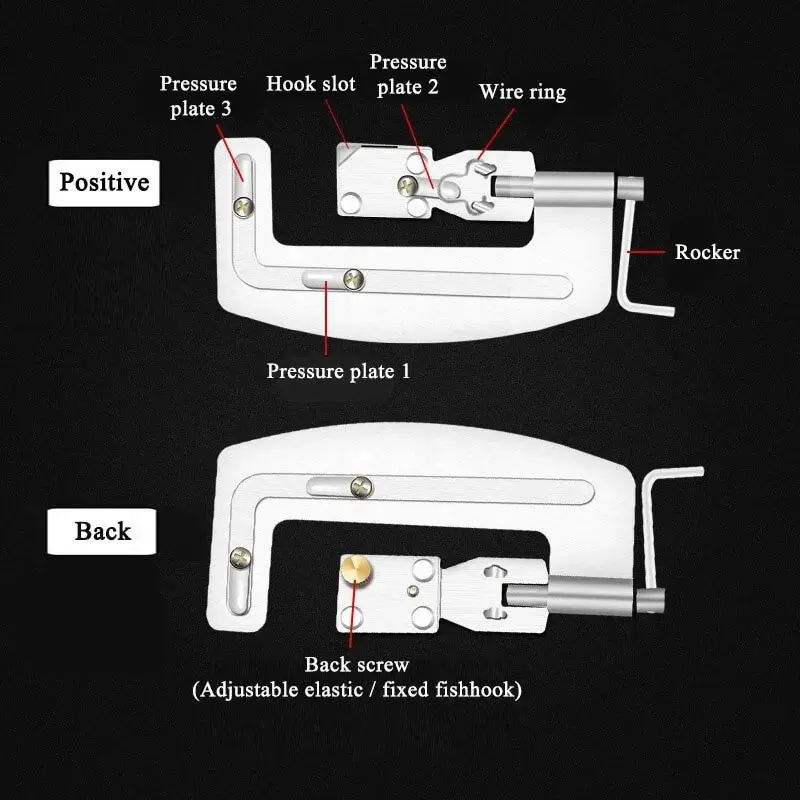 Fishhook Line Knotter Portable Semi Automatic Fishing Hook Stainless Steel Fast Tying Tackle Double Hooks Fishing Accessories