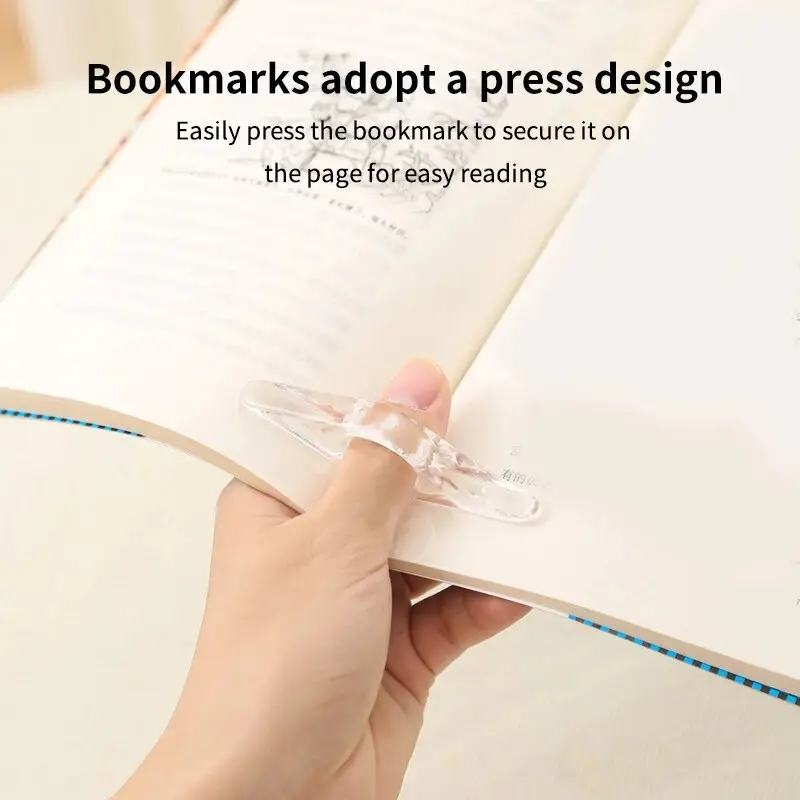 1pcs Thumb Book Page Holders Acrylic Press Bookmarks Press Book Reading Aids Thumb Bookmarks