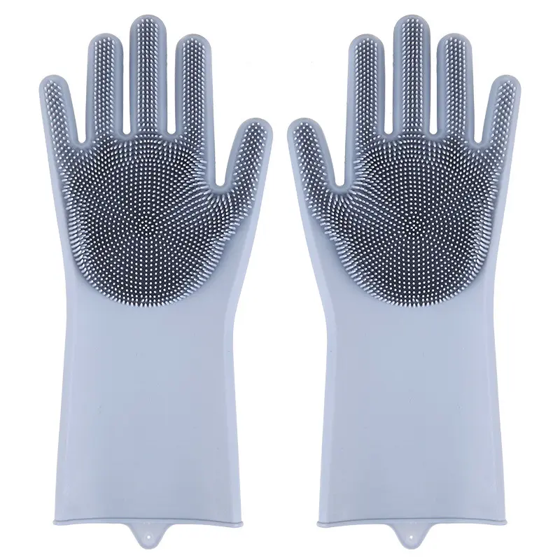 Silicone Dishwashing Gloves Dishwashing and Laundry Insulated Kitchen Cleaning Household Gloves Pet Bathing Gloves