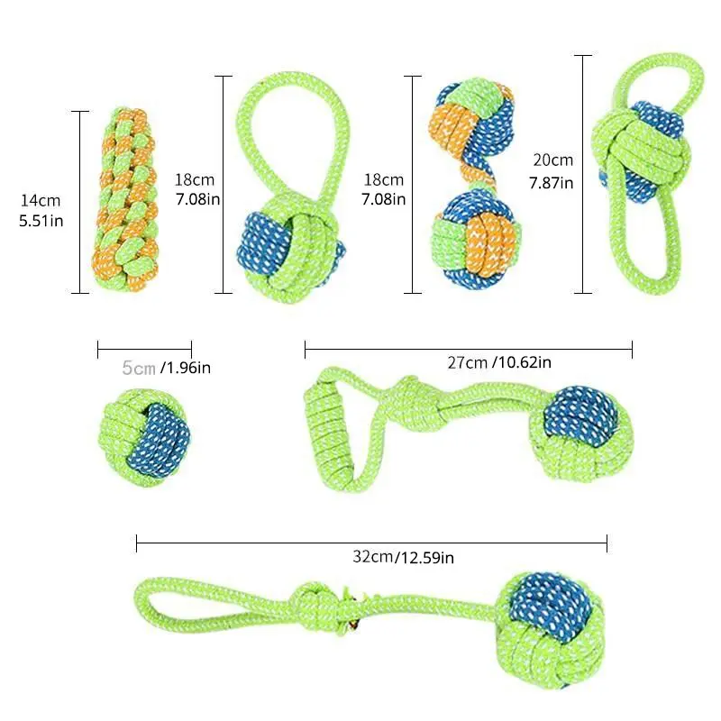 4pcs/7pcs Dog Chew Toy Bite Resistant Rope Knot Cats Dogs to Relieve Boredom Teeth Grinding and Cleaning Pet Training Supplies