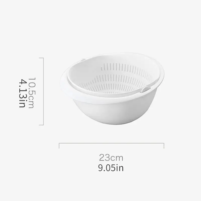 Kitchen Fruit Tray Removable Double Layer Fruit And Vegetable Basin Draining Basket Creative Household Rotating Washing Basket